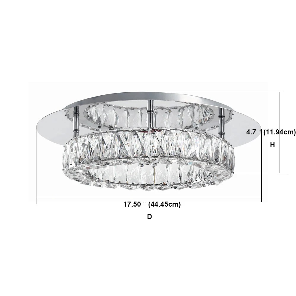 Manufacturer Supply Chrome and Crystal Integrated LED Flush Mount Silver Colored Crystal Ceiling Lamp