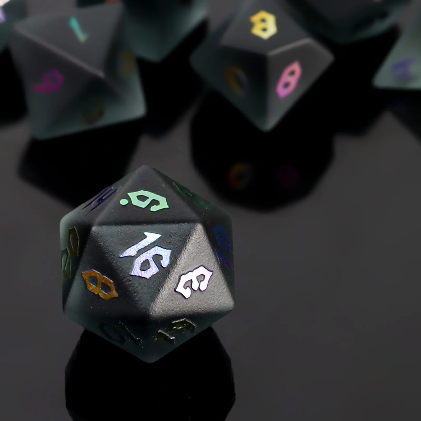 DND Dice Manufacturing Frosted Clear RPG Dice Grey Gemstone Dice for Dungeons and Dragons