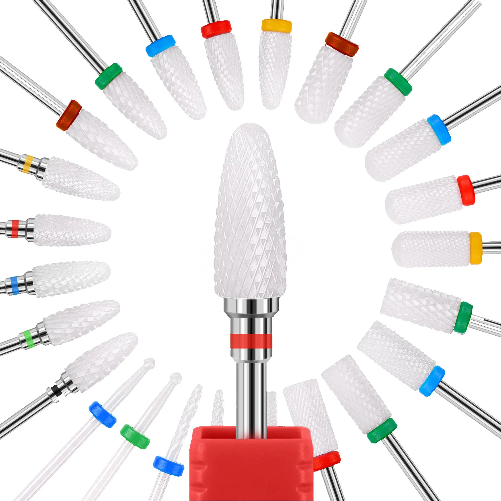 BEAUTY HEART Ceramic Nail Drill Bit Supplies Manicure Pedicure Tool Carving Burrs Ceramic Crown Cuticle For Manicure Polishing