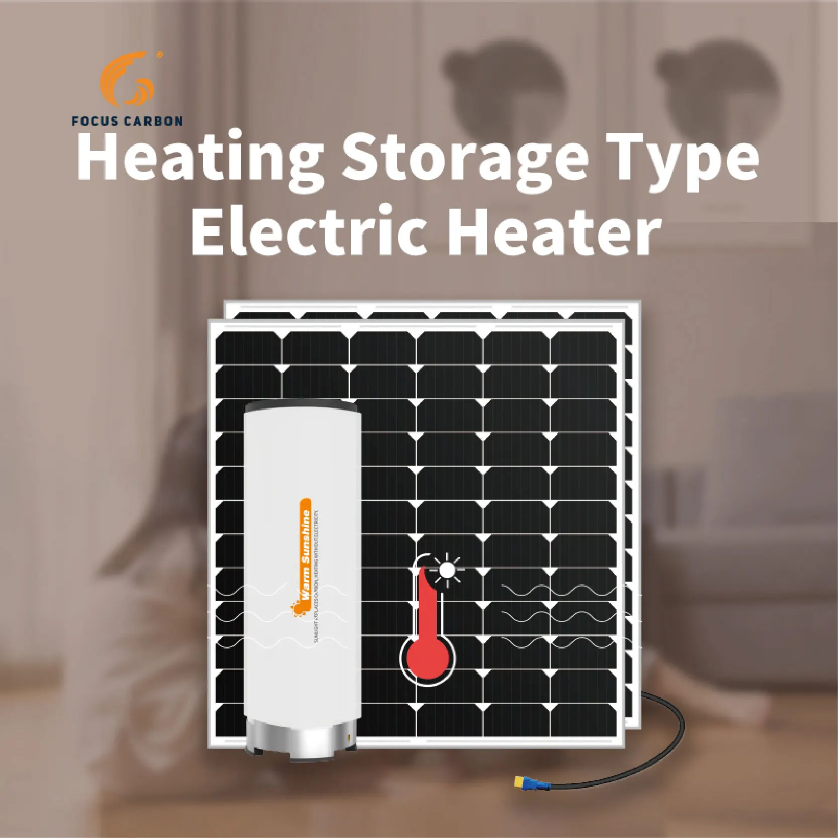Solar heating Warm Sunshine 2.0   Heating Storage Type Electric Heater Heat Storage: 3600 Kcal (4kWh)Focus Carbon