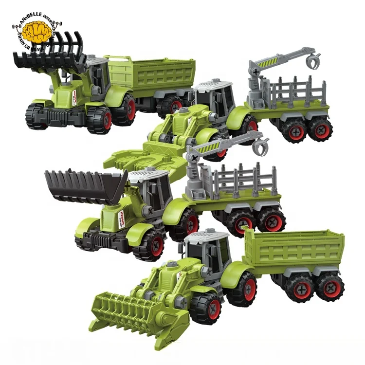 Сборный Фермерский грузовик, ротационный культиватор, Фермерский грузовик, сборщик, игрушечный жнец, сеялка, посевная машина, земляной фермер, игровой набор