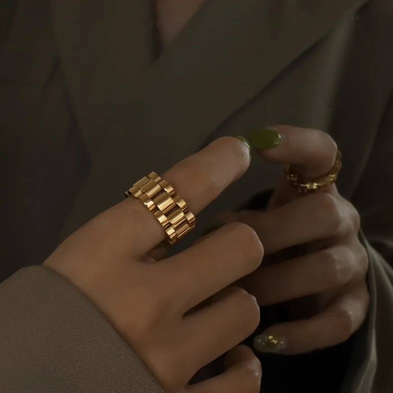 Punk Women Chunky Big Style Designs Jewelry Hip Hop Ring Wholesale Rings Stainless Steel Anillos De Oro