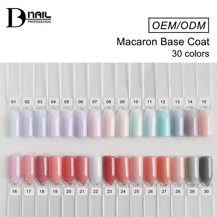 ICE NOVA Macaron Rubber Base Coat 30 Colors 2 In 1 Camouflage Nail Rubber Base Uv Gel Polish Private Label