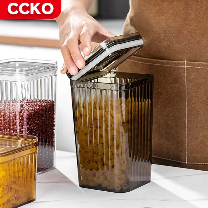 White Green 0.7L Airtight Plastic Food Storage Containers Set With Lids Snacks Cookies Nuts Grains Sugar Tea Sealed Storage Jars