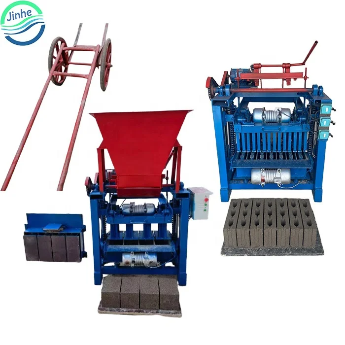 Automatic vibration press cement solid paving brick making machine machinery 4-35 diesel concrete hollow block maker