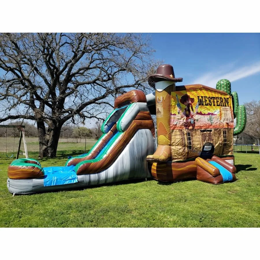 Inflatable Cowboy Bounce House Combo - Wet/Dry bounce house para adultos theme inflatable bouncer bounce house castle