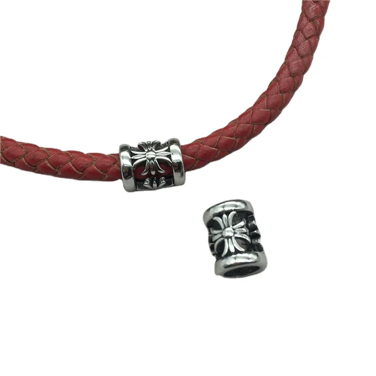 Китайская фабрика, красивые стильные металлические бусины из нержавеющей стали 316L с отверстием 6 мм