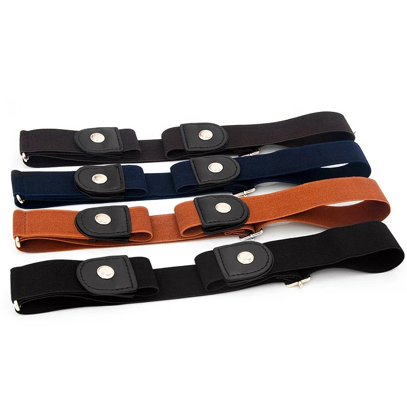 Men Stretch Pants Invisible Elastic Waist Belt No Buckle Free for Women