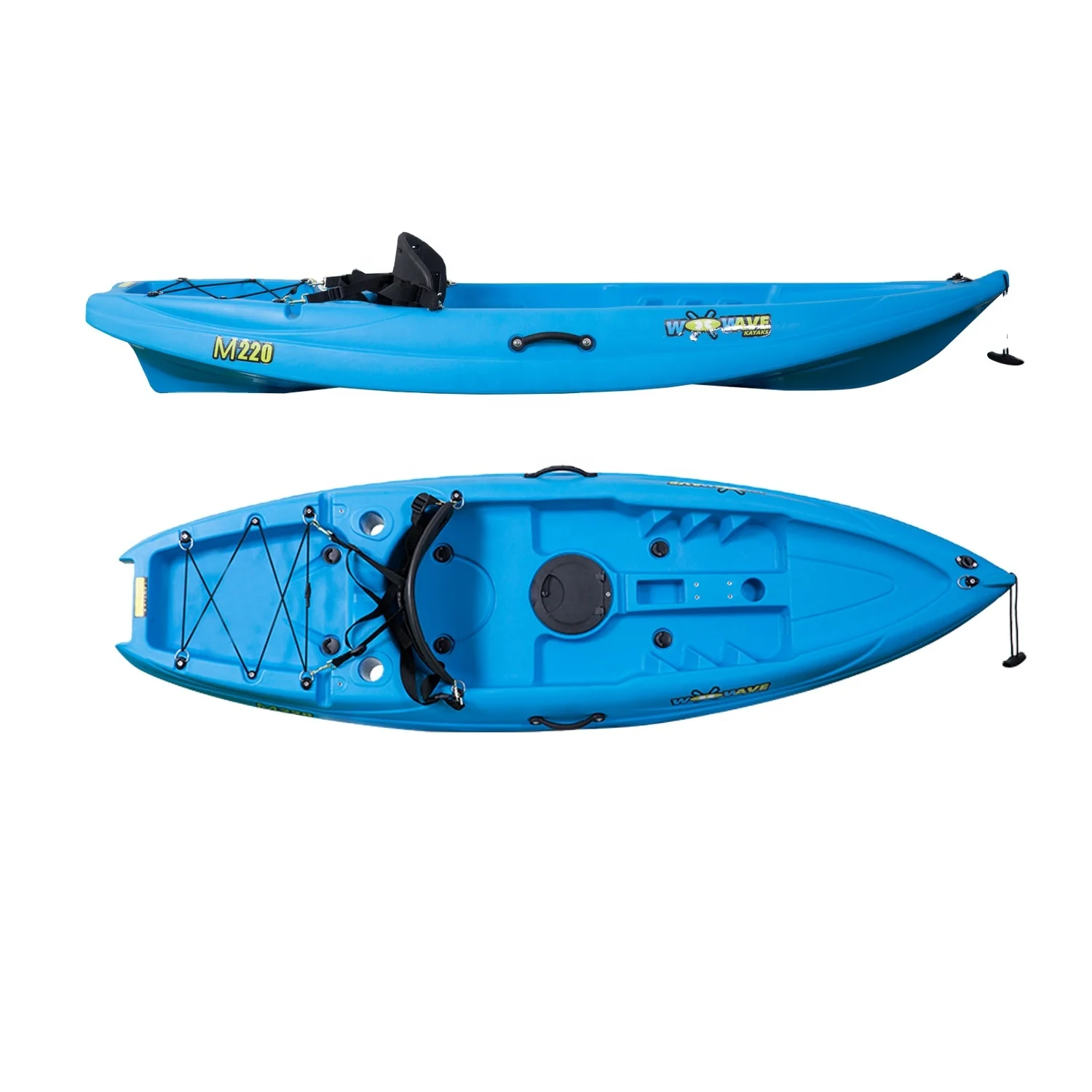 Woowave 2.2m High Quality 1 Person Kayak Family Fishing Plastic Kayak with Kayak Seat
