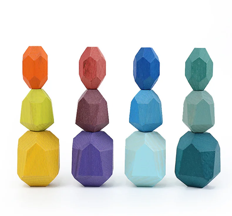 Wooden balancing stacking stone blocks simulation stone building blocks wooden educational toy