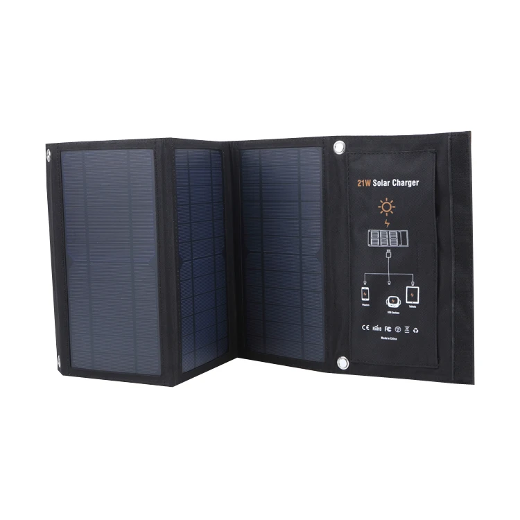 21W Portable Solar Panel Charger,12V Foldable Solar Charger with QC3.0, PD 18W Fast Charging for Phones, Tablets, Battery packs