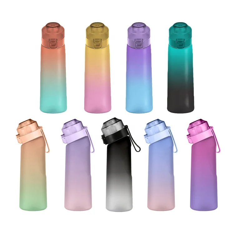 custom color logo drinking met smaken air scent fruit flavour up tritan  water bottle with flawour flavor pod