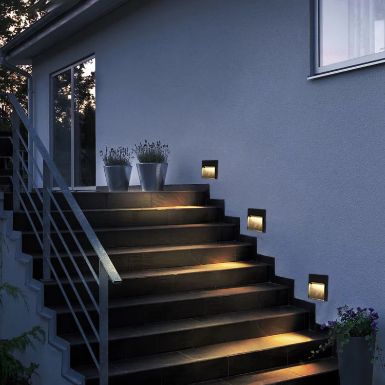 OKELI Energy Saving Outdoor Square Aluminum IP65 Waterproof Recessed Surface LED 5W Wall Lamp