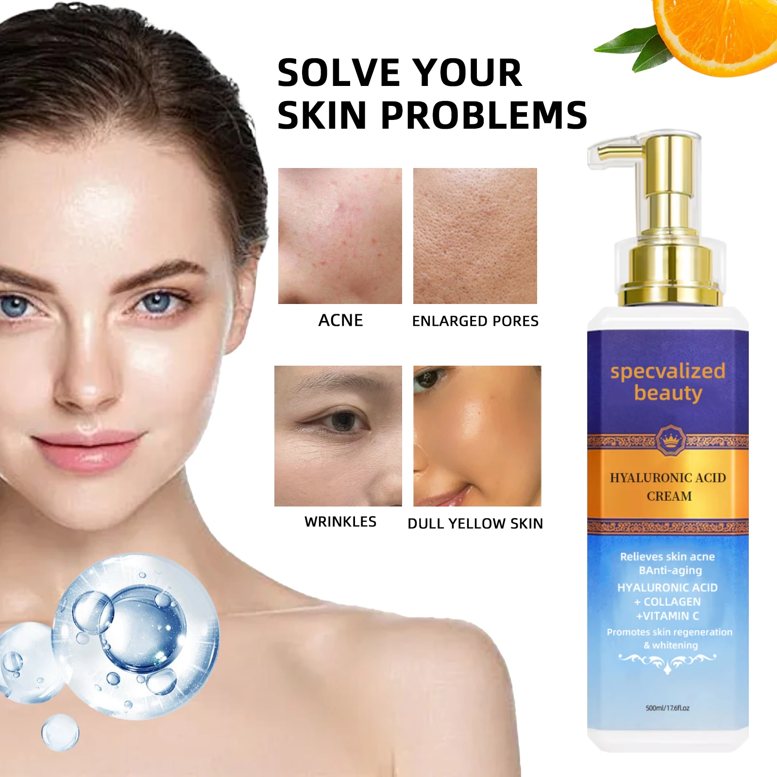 Wholesale Retinol Cream Facial Moisturizer Collagen Cream and Hyaluronic Acid Improve fine lines Hydrating Wrinkle Face Cream