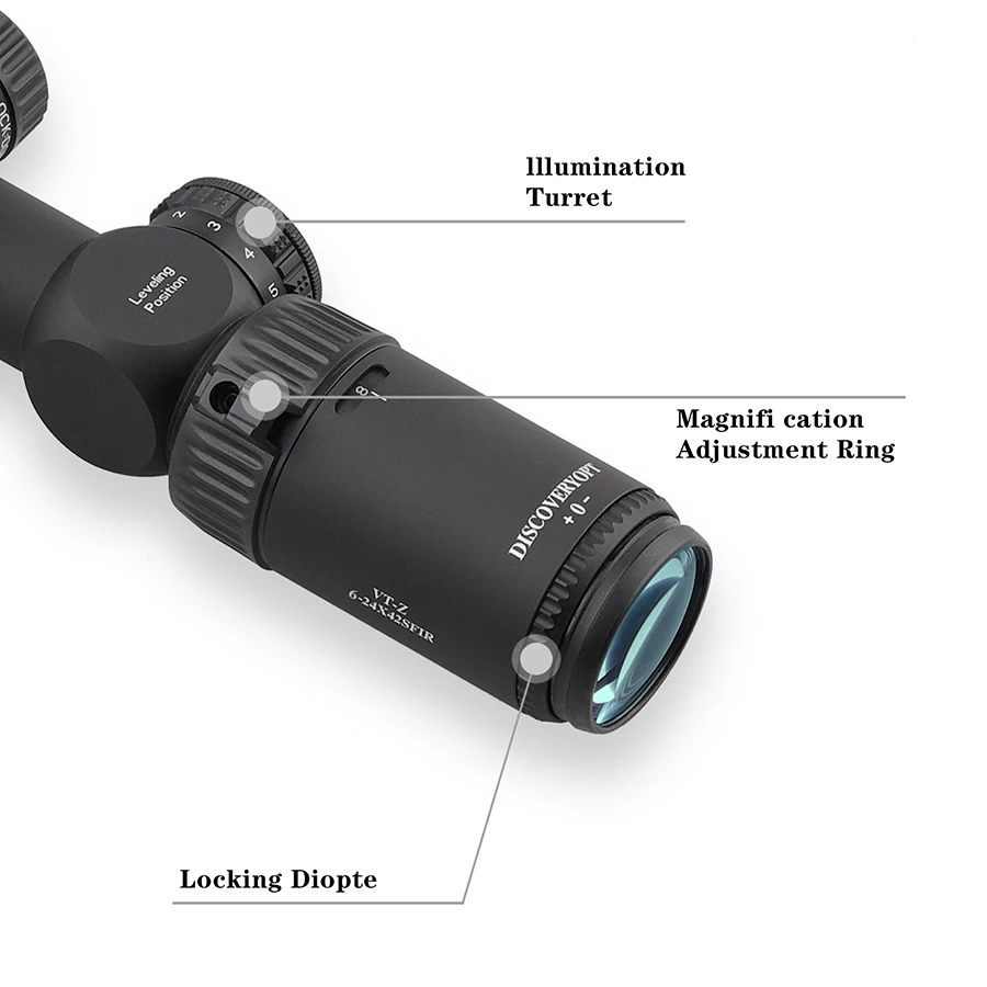 Discoveryopt VT-Z 6-24X42SFIR с боковым фокусом вторая фокальная плоскость 25 4 мм трубка красный зеленый светящийся прицел