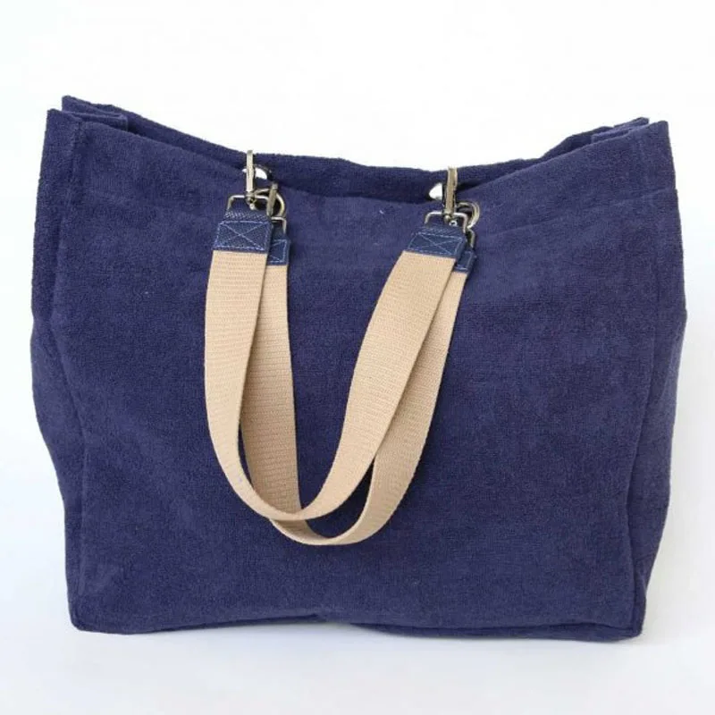 Womens Summer Large Beach Handbag Personalized Oversized Terry Towelling Tote Bag Striped Terry Towelling Beach Tote Bag