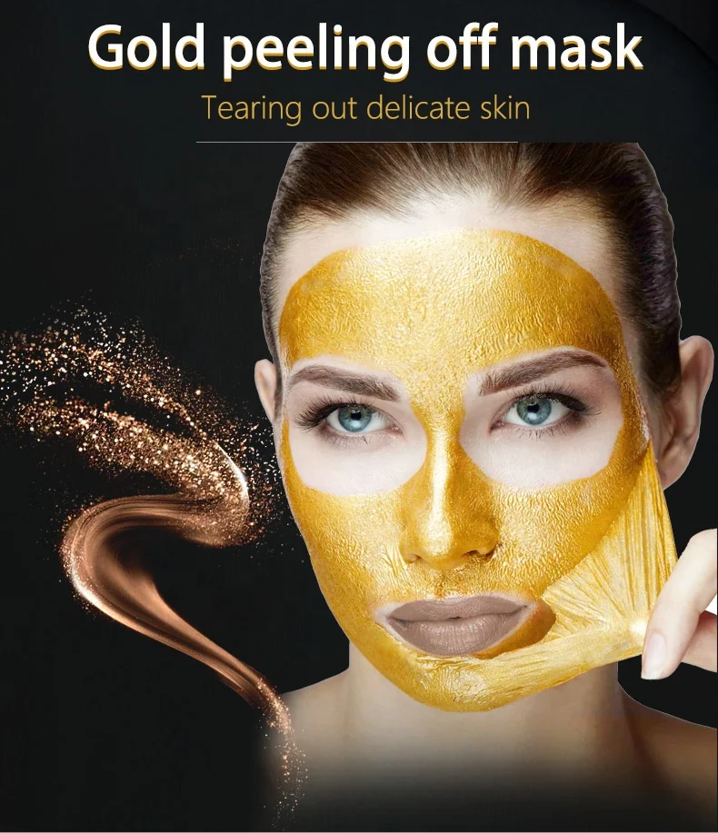 Korean Face Skin Care Retinol Blackhead Removal Anti aging Skin Whitening Pore Cleansing 24k Gold Peel Off Face Mask