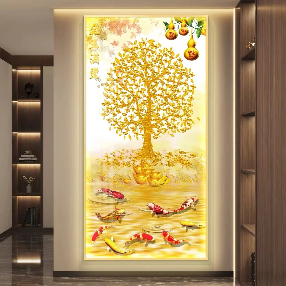 Money Tree LED Light Painting  foyer decoration painting  corridor hanging painting minimalist modern mural