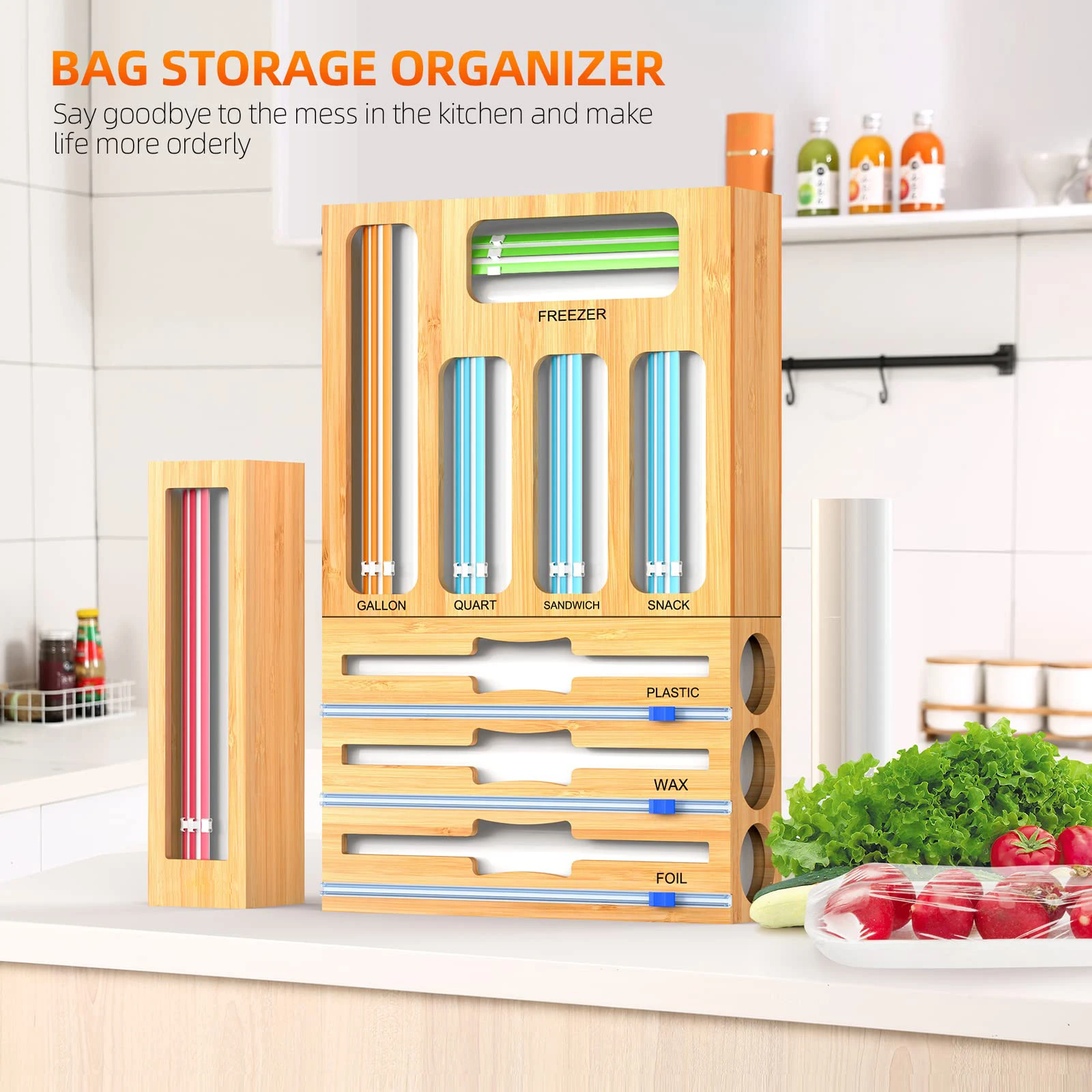 organizador de bolsas ziplock kitchen must haves 2023 organization and storage bag dispenser for plastic bags