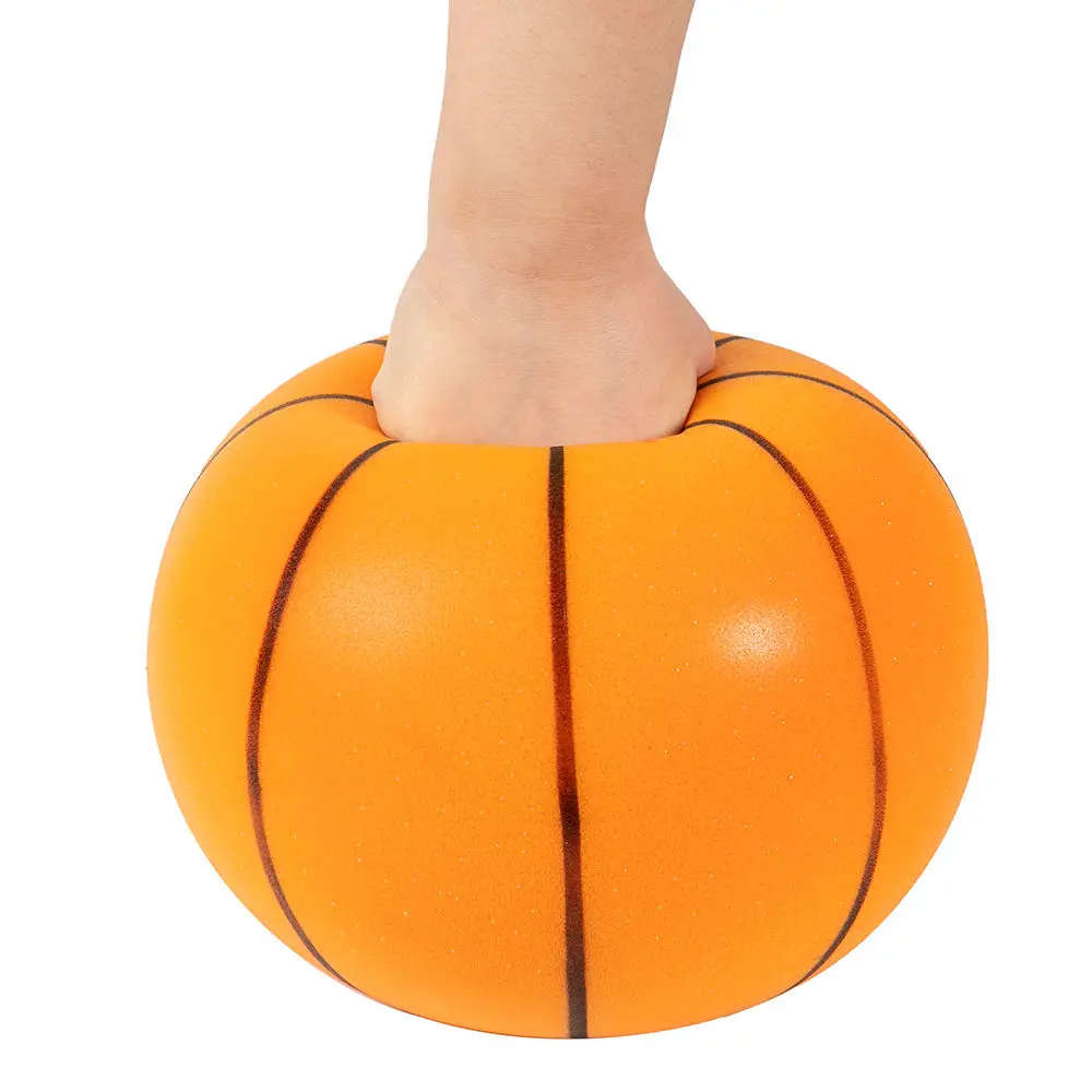 Kids silent soft training ball 24cm pu foam basketball lightweight for various indoor activities