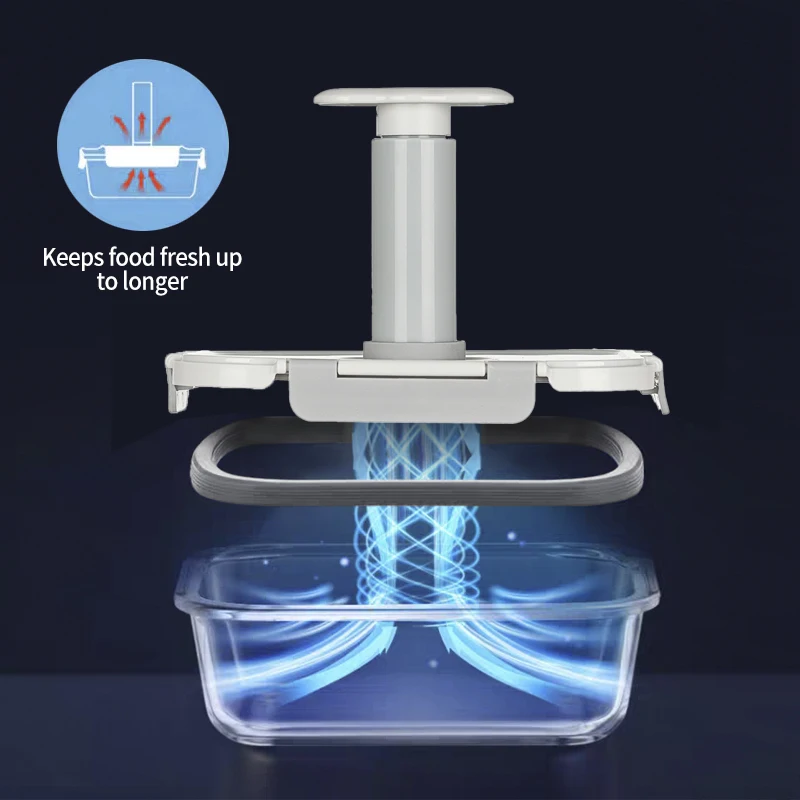 IKOO Airtight Borosilicate Glass Food Storage Container Vacuum Food Container with Pump