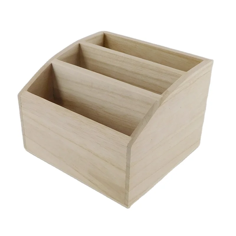 wholesale custom natural unfinished wood mail desk file organizer wooden desktop organizer