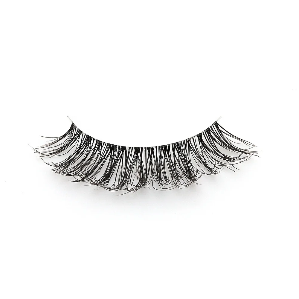 Own Brand hollow softer material 3D effect 1/3 lighter weight faux mink natural eyelash lashes wholesale hand made strip lash