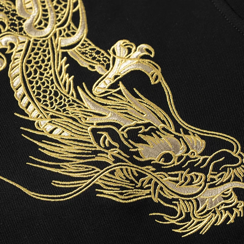 Vintage Dragon Embroidery Hooded Sweatshirt Men Girls Couple Tops Hoodie Jacket