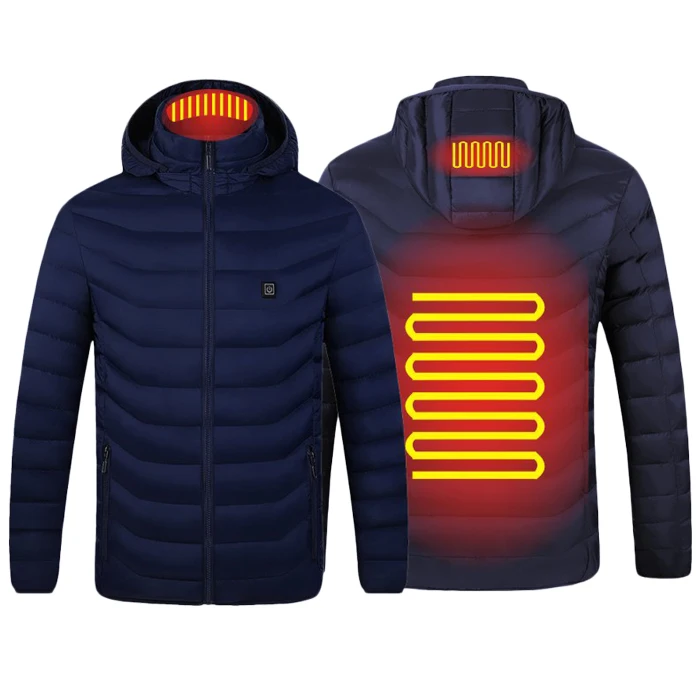Оптовая продажа перезаряжаемая мужская зимняя водонепроницаемая куртка с подогревом от Usb 2 зоны