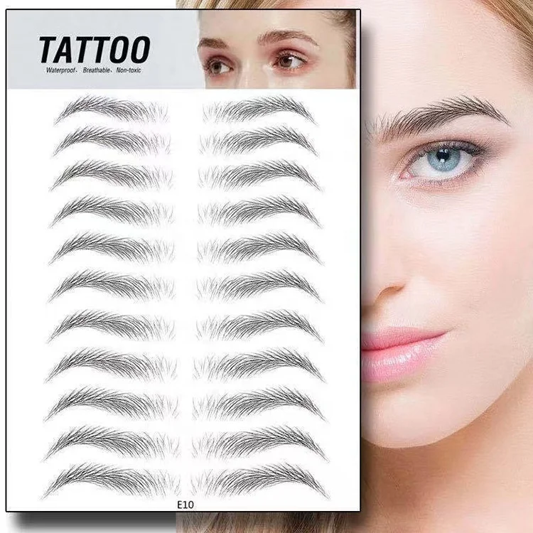 Wholesale fashion women temporary waterproof 6D eyebrow tattoo stickers