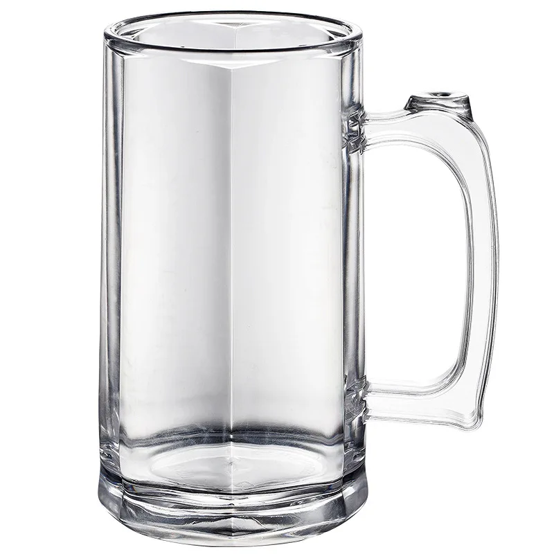 Clear acrylic beer mug thickened drop-resistant plastic cup with handle Restaurant buffet drink cups