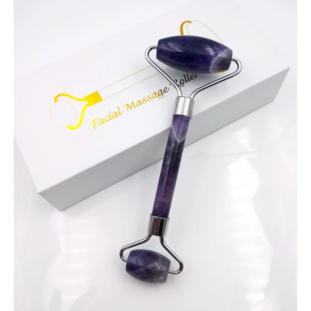 Massage For Face Quartz Roller Facial Skin Care Tools Natural Gouache Scraper Body Beauty Slimming Massagers Roller Set For gift