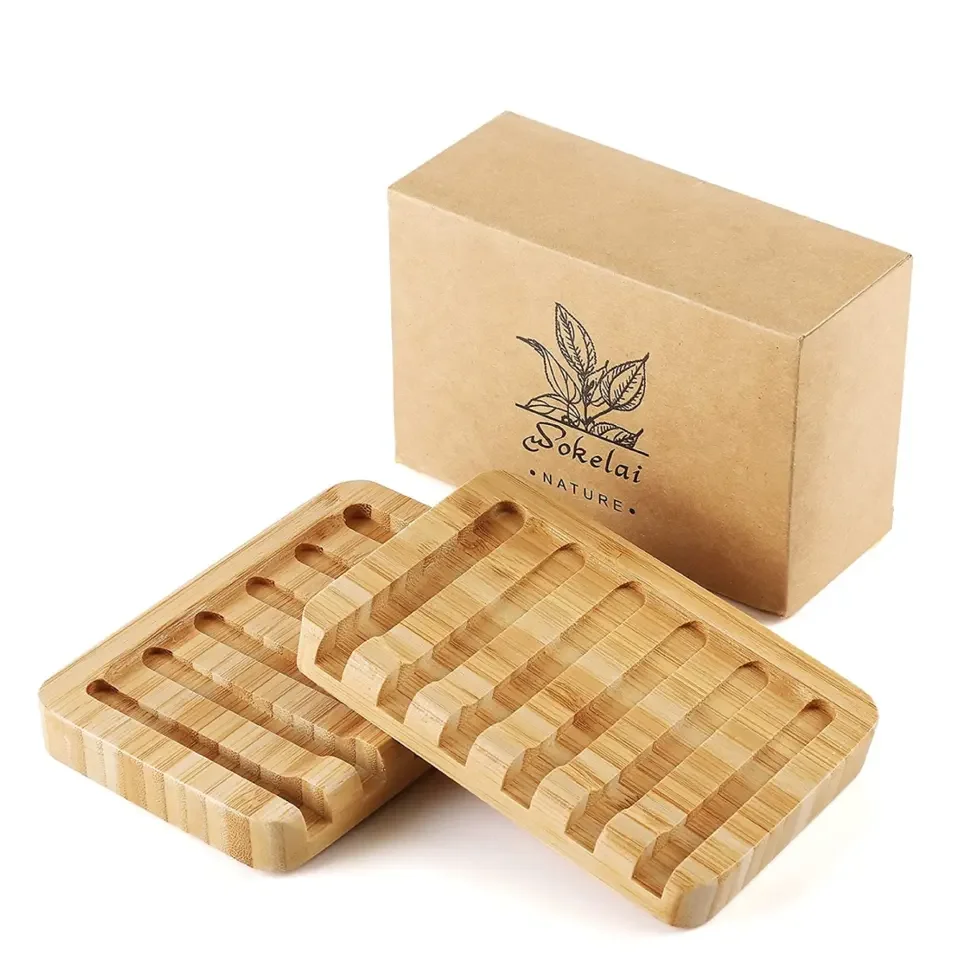 Reusable  Holder  Bamboo Soap Dish Natural Soap Bamboo Wood Soap Dish Holder