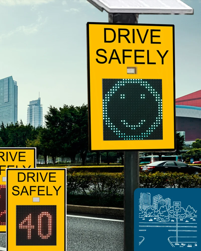 factory price LED display traffic signs speed detector solar radar speed limit sign radar speed sign