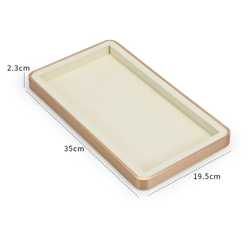 SUNDO High quality custom Microfiber material Jewellery Display Trays 16 slot metal logo printed Stackable Jewelry Tray