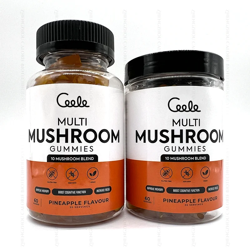 Factory hot selling mushroom gummy candy, hericium erinaceus, turkey tail tea, 60 gummy candies support customization