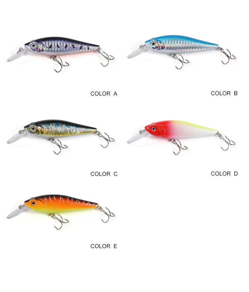 Crankbaits and Minnow Lures for Bass Fishing Assortment 9.5CM 13.5G for Fishing Accessories s Tool  Depth 0.6-1.8m