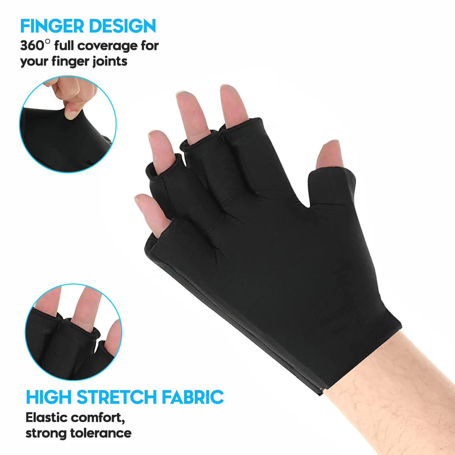 Cooling ice compress therapy half gloves,Finger leakage gloves for relieve the pain of arthritis.