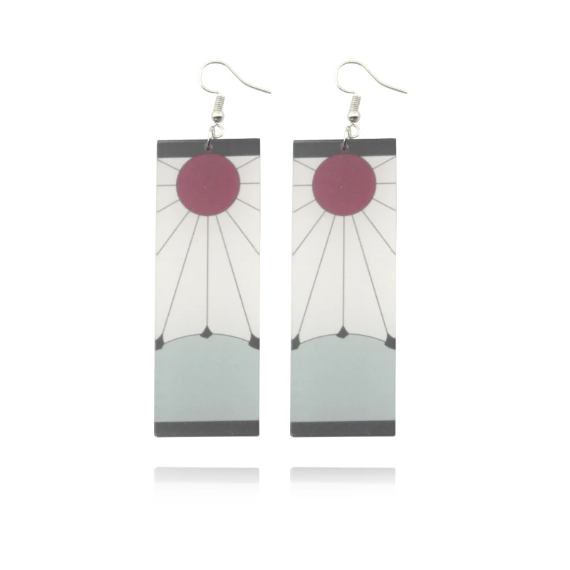 New Design Plastic Anime Film Sun Demon Slayer: Kimetsu no Yaiba Fashion Earrings Jewelry