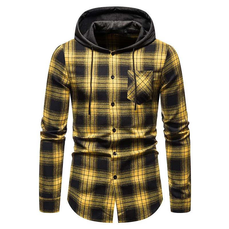 Wholesale Korean Fashion Plaid Long Sleeve Custom Cotton Mens Heavyweight Long Sleeve Flannel Shirts