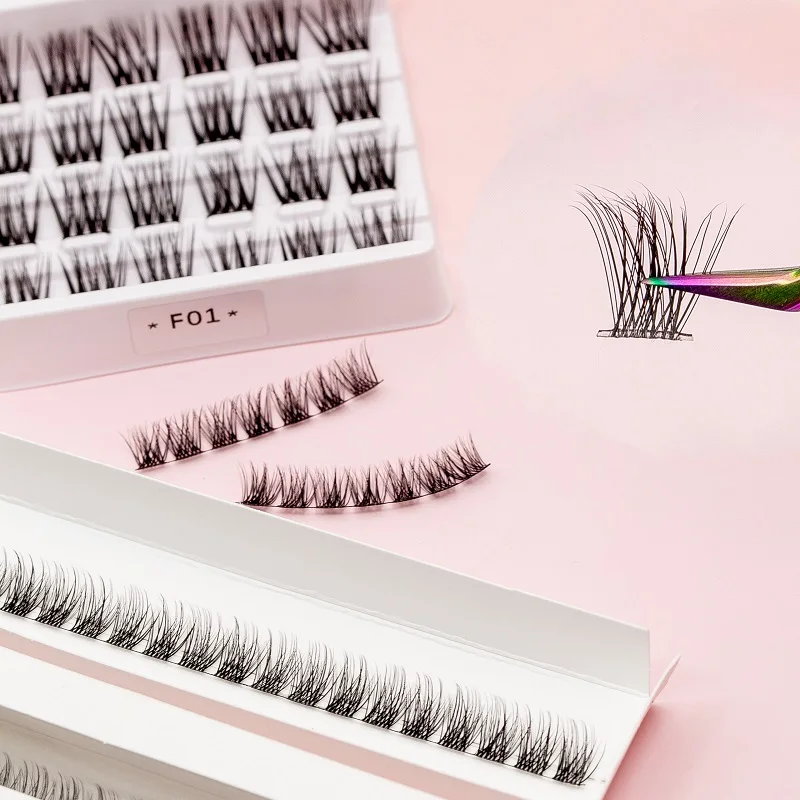 New Design DIY Cluster Lashes Extensions Kit With Lash Bond C D Curl Eyelash Extensions