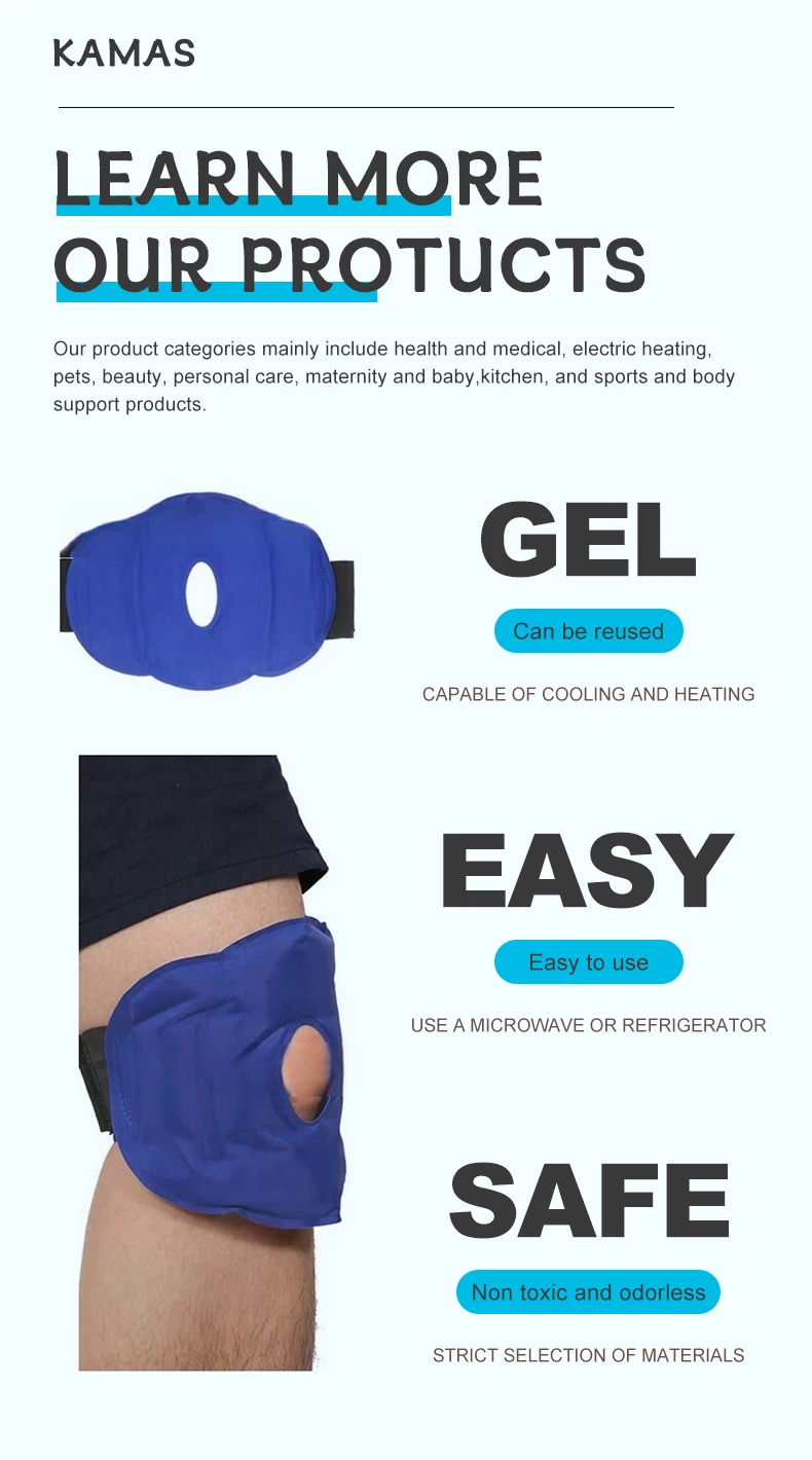 Soft Reusable Wearable & Flexible Cold And Hot Therapy Skin-Safe Gel Ice Pack Cold knee Ice packCSI Soft