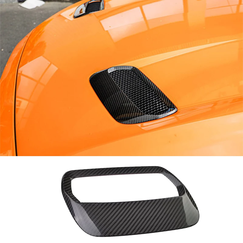 tantan Suitable For FORD MUSTANG Carbon Fiber Car Hood Headlights Tuyere Frame Glossy 3m Glue Sticker Exterior Accessories