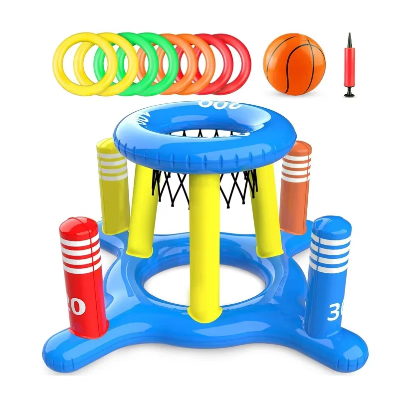 Комко, оптовая продажа, надувной баскетбольный обруч для бассейна, набор плавающих игрушек, надувные кольца, игры на открытом воздухе для детей и взрослых