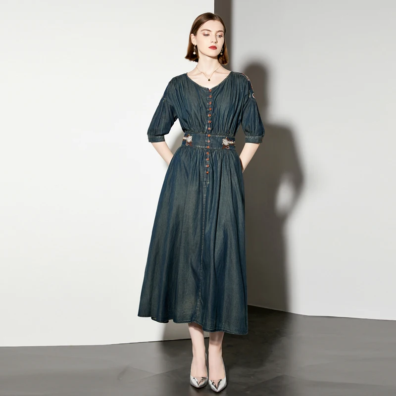 3617-119-987 Designer Manufacturers Custom Woman Clothes Wholesale Prom Inspiration Elegant Vintage Lady Oem  Long Dresses