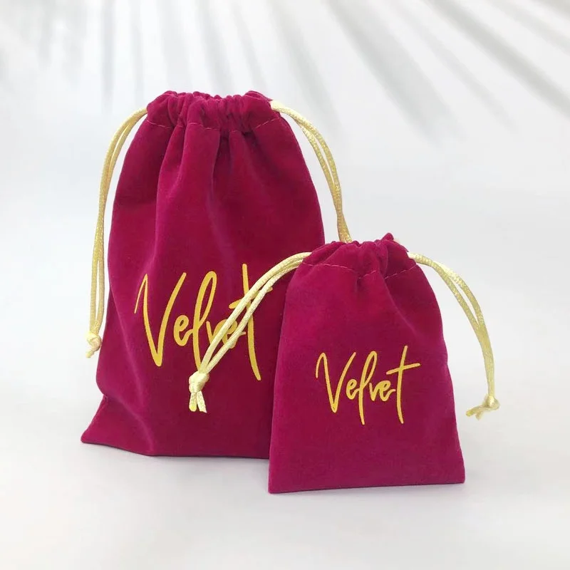 Custom Velvet Drawstring Bag Velvet Candle Bags Velvet Jewelry Bracelet Necklace Package Bag