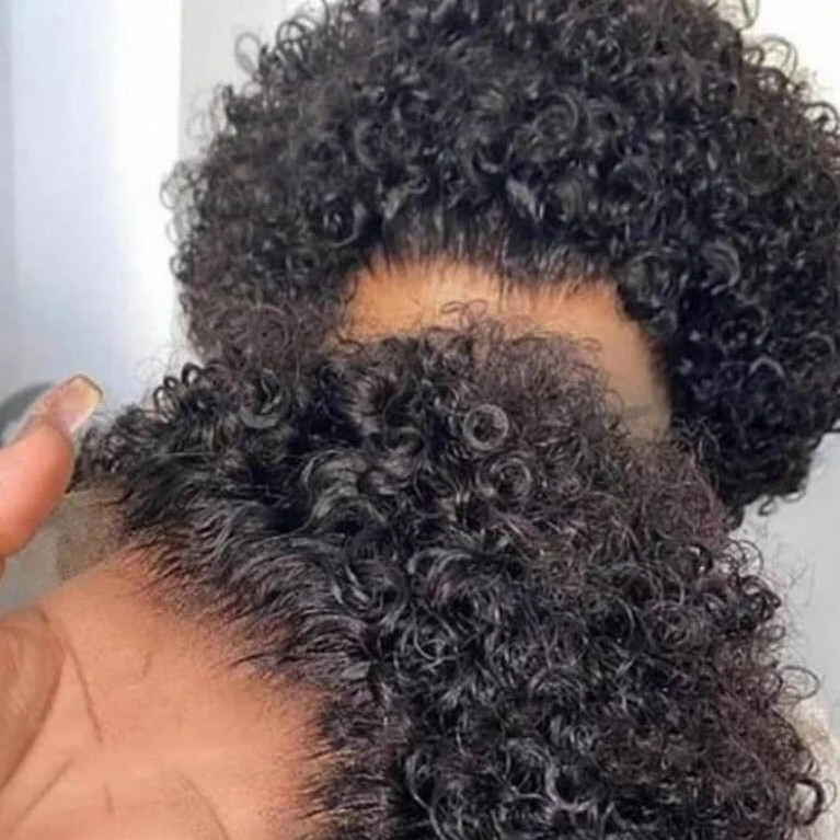 Cheap curly  pixie cut wig human hair virgin remy Brazilian human hair wigs pixie curly short lace front wig