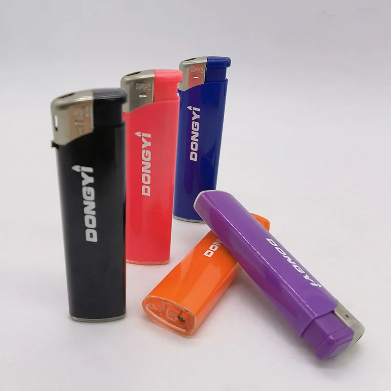 Dongyi Wholesale New Design Customization Solid Transparent  Electronic Gas Lighter Portable Smoking Accessories Lighter