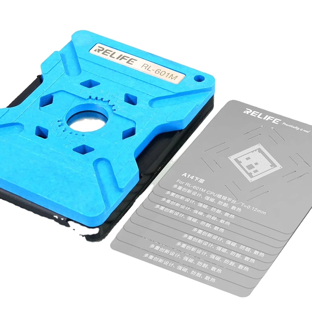 Relife RL-601M CPU Tin Plat Form 8 In 1 Plating Set For Iphone 6-13 Series A8-A15 Cpu Phone Repair Tools Tin Platform