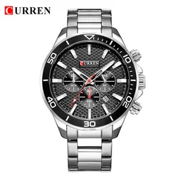 CURREN 8309 Luxury Brand Analog Sports Wristwatch Male Quartz Watch Stainless Steel Strap For Men Relogio Masculino 2018